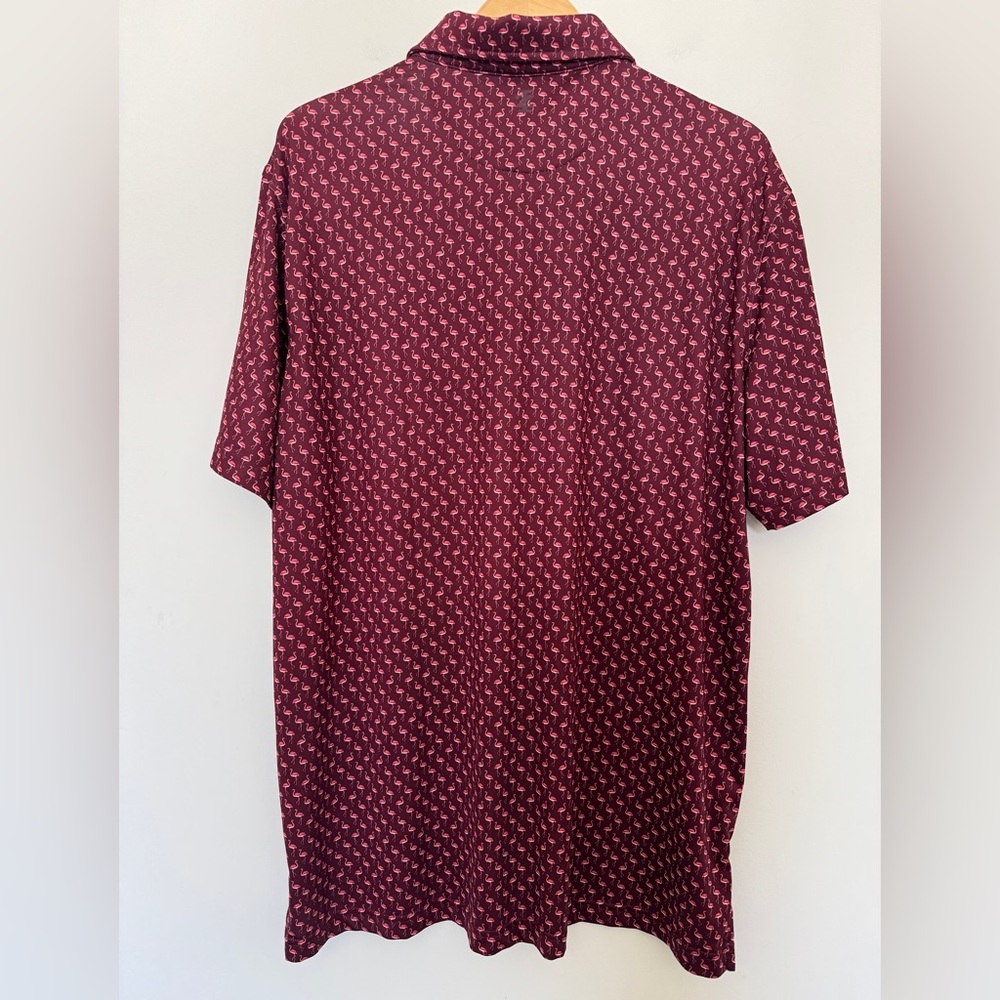 Izod Short Sleeve Golf Polo in Flamigo Print - Picture 2 of 5